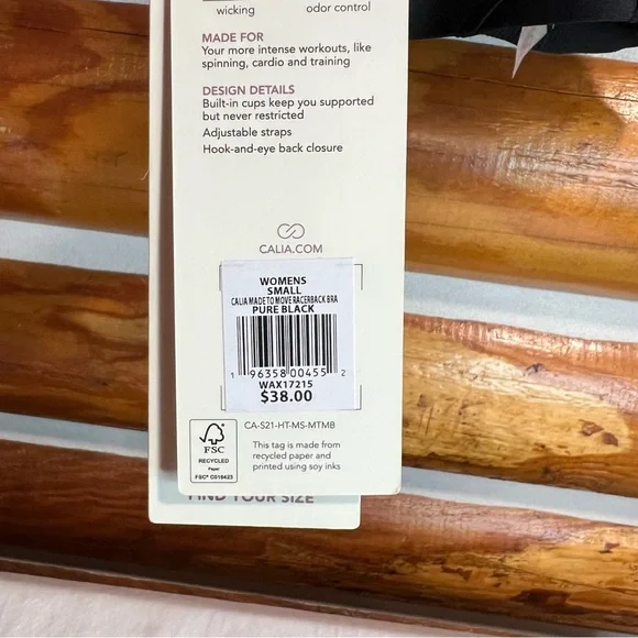 Calia Black Sports Bra - Picture 3 of 4